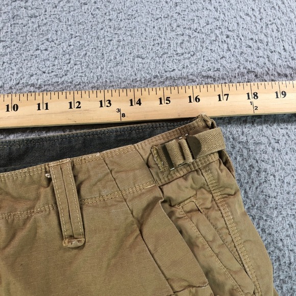 Prps Shorts Mens 32 khaki Cargo Military Paratrooper Ripstop Y2K Pockets Zip - Picture 11 of 14